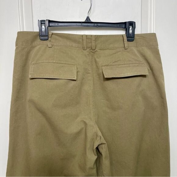 VINCE High-rise cotton twill wide-leg pants in Artichoke Size 12 - Picture 9 of 16